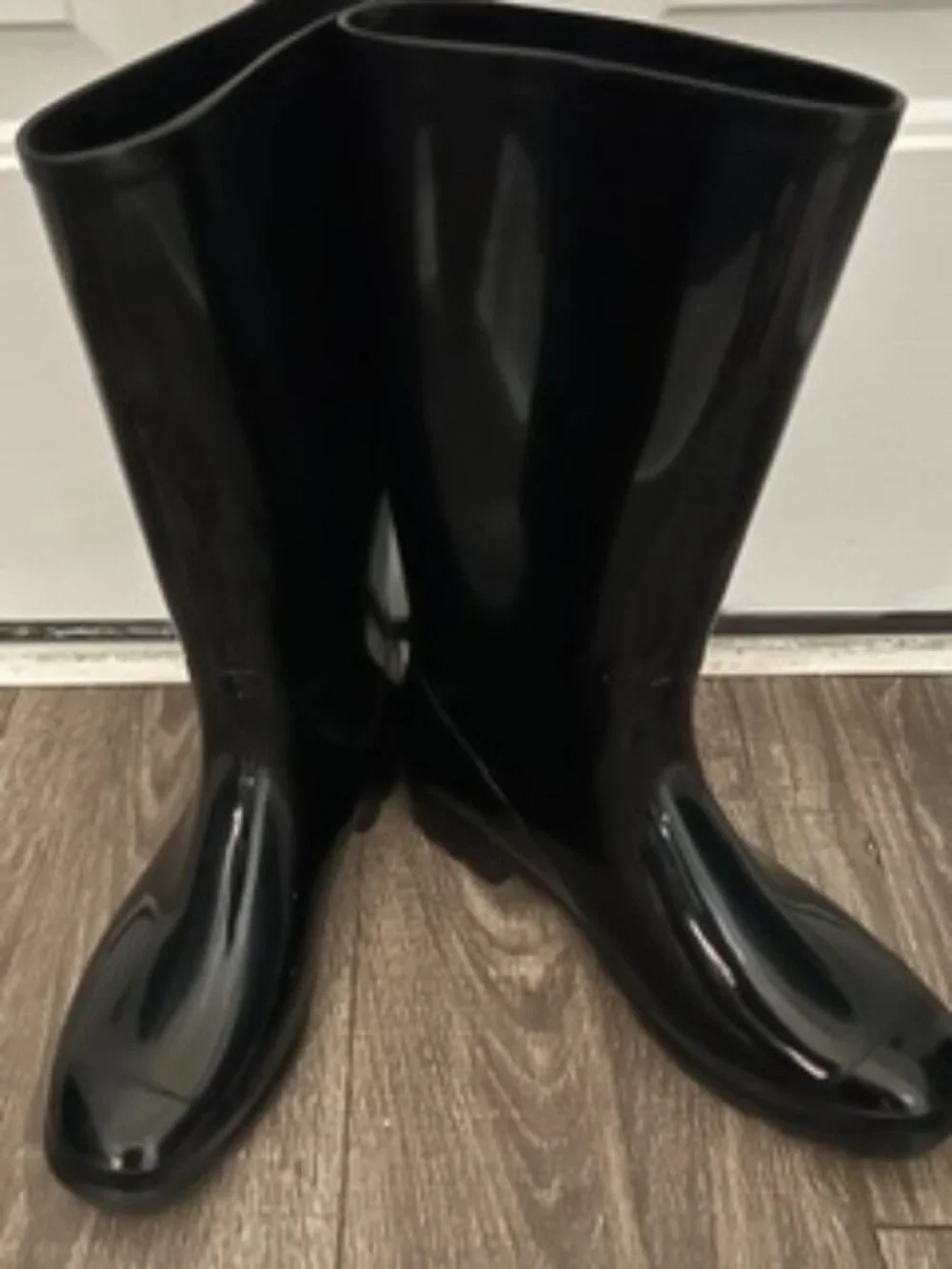 Black Patent Rain Boots
